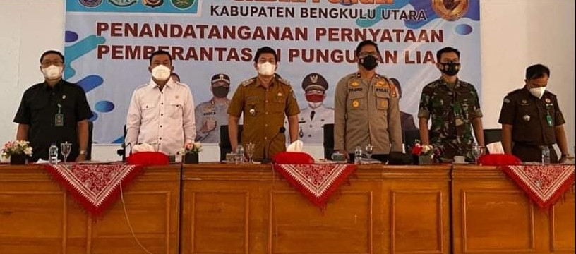 Wakil Ketua I DPRD kabupaten Bengkulu Utara Juhaili, SIp. Bersama Forkopimda mendukung Agenda SABER PUNGLI