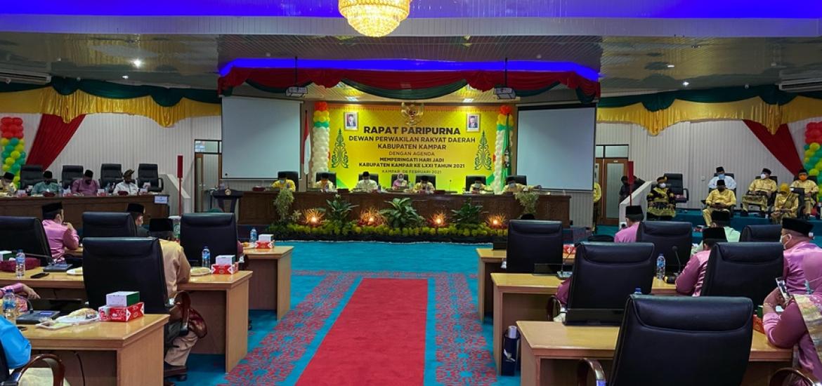 HUT Ke-71 Kabupaten Kampar, Sidang Paripurna di Pimpin oleh Ketua DPRD Kampar Muhammad Faisal 